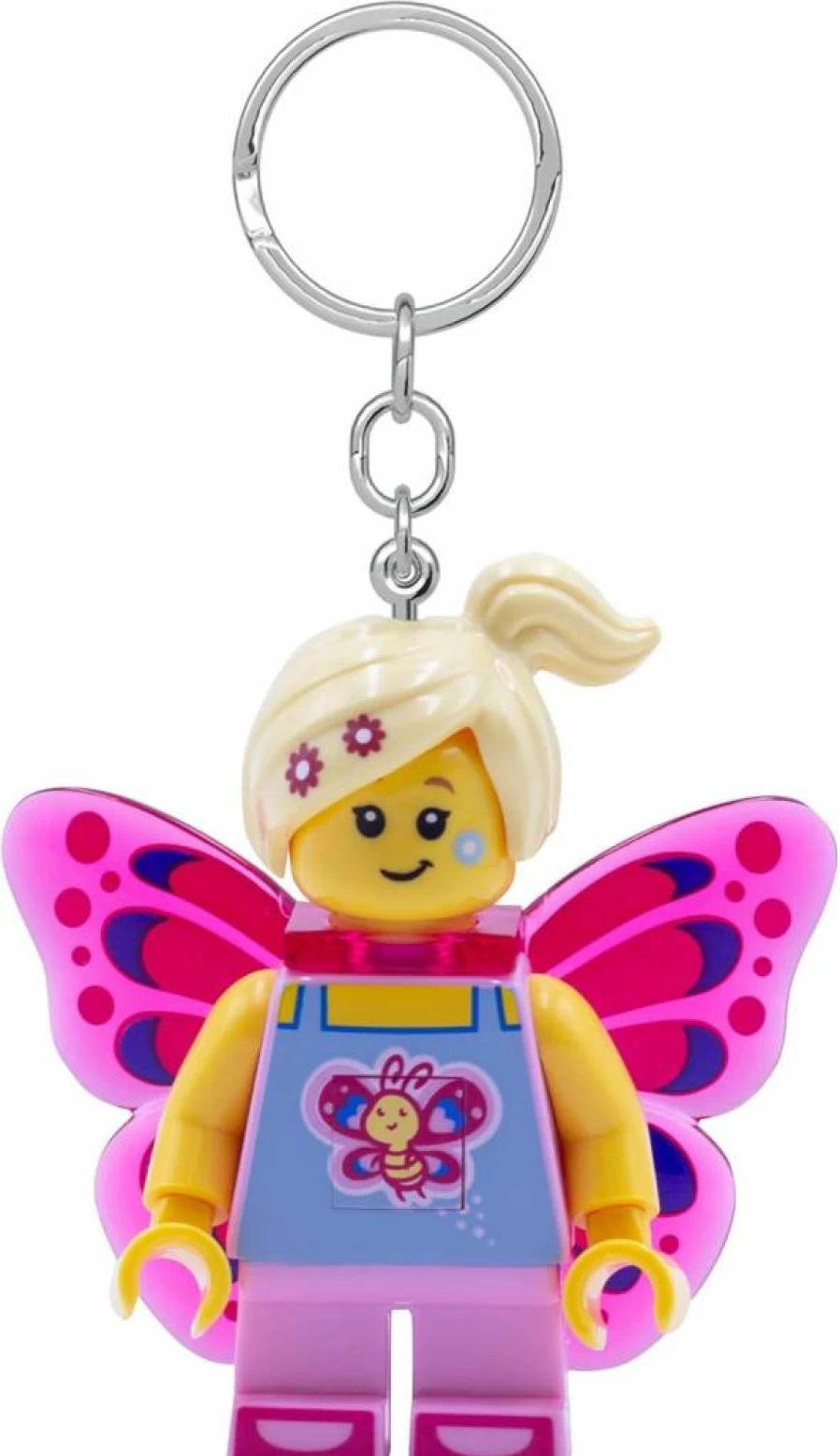 IQ 2 Inch Tall Lego Minifigure Keychain with Light - Butterfly Girl (Ke171H) Building Toy Accessory