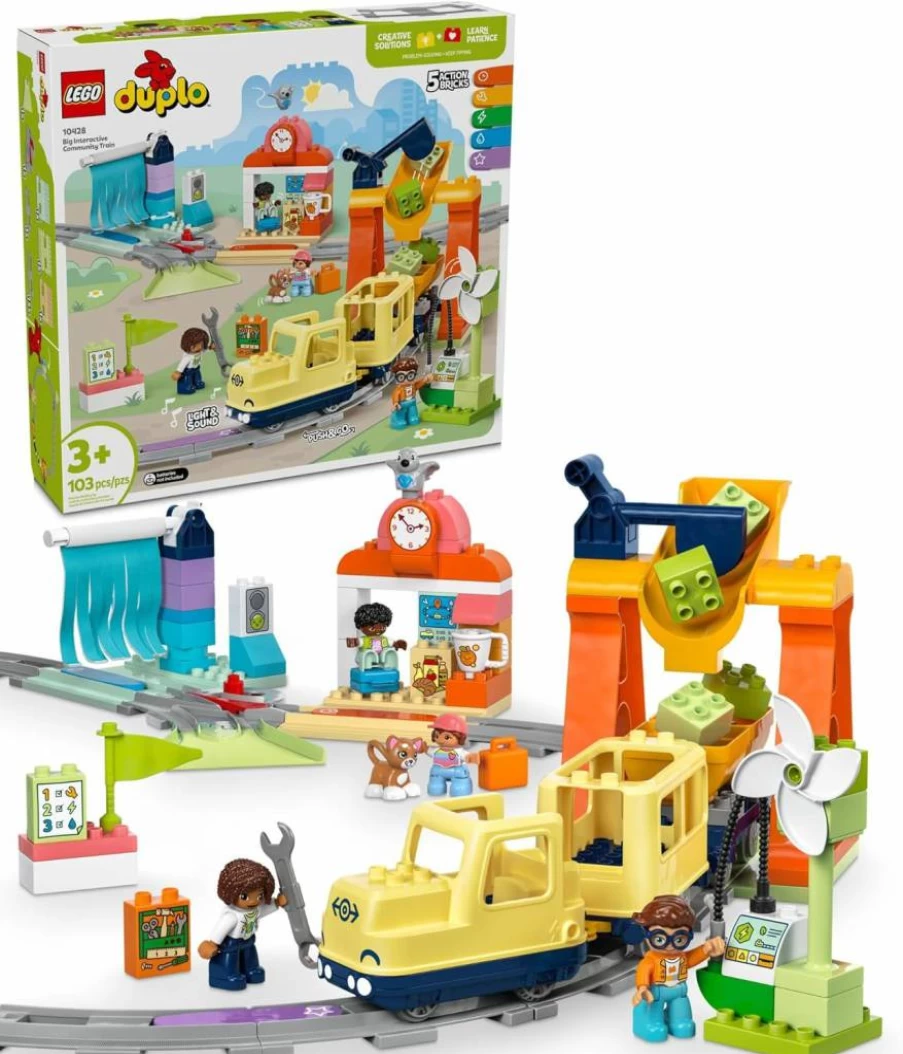 LEGO DUPLO Town Big Interactive Train Set 10428 - Toddler Learning Toy for Boys & Girls Ages 3+, Birthday & Holiday Gift Idea