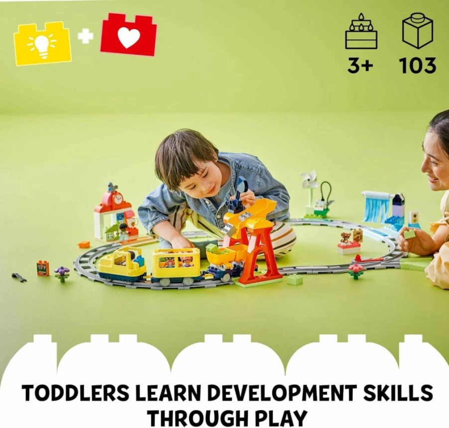 LEGO DUPLO Town Big Interactive Train Set 10428 - Toddler Learning Toy for Boys & Girls Ages 3+, Birthday & Holiday Gift Idea