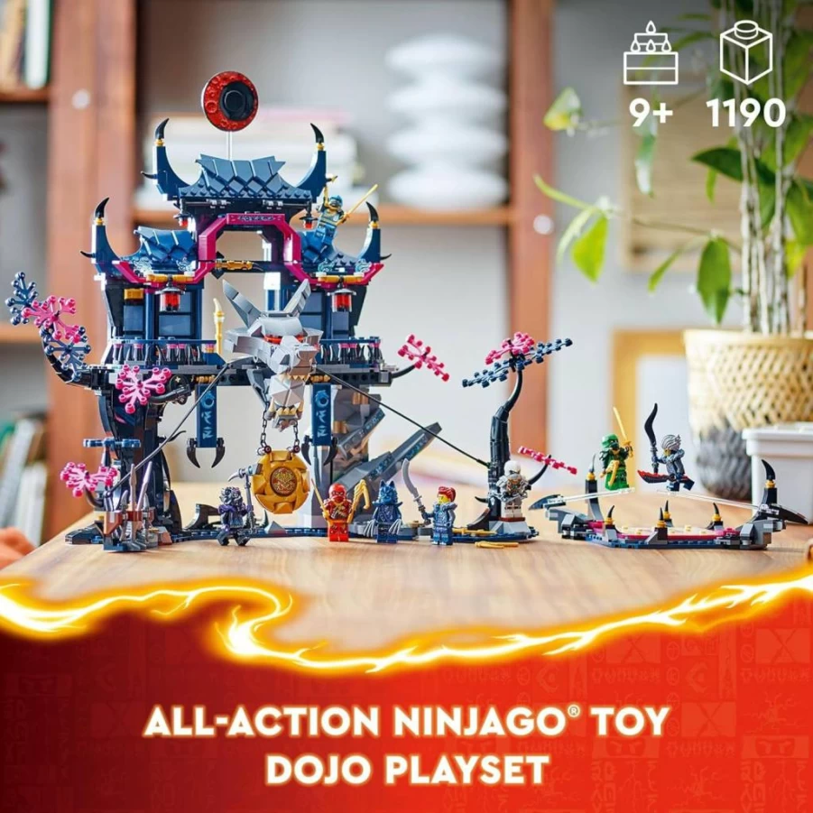 LEGO Ninjago Wolf Mask Shadow Dojo Building Set with 8 Ninja Minifigures (Kai, Nya, Lloyd, Zane) – 71813 Creative Construction Toy for Kids Ages 9+