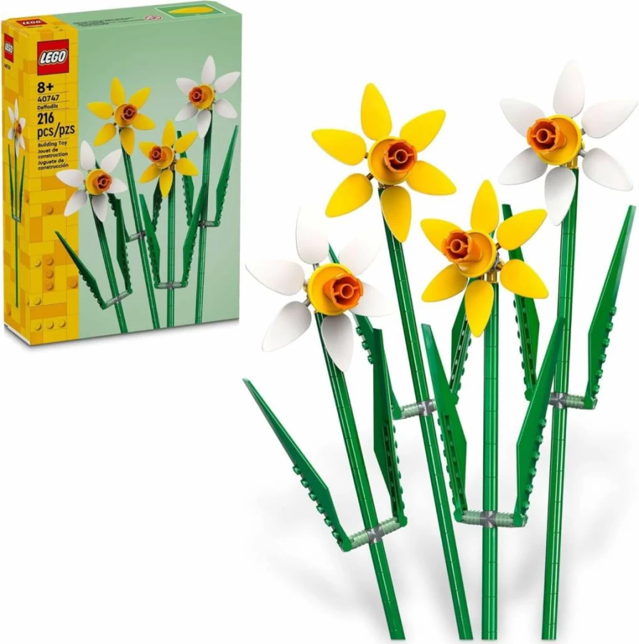 LEGO 40747 Daffodils Building Set - Creative Flower Toy for Kids Ages 8+, DIY Artificial Daffodil Decor for Home & Birthday Gifts