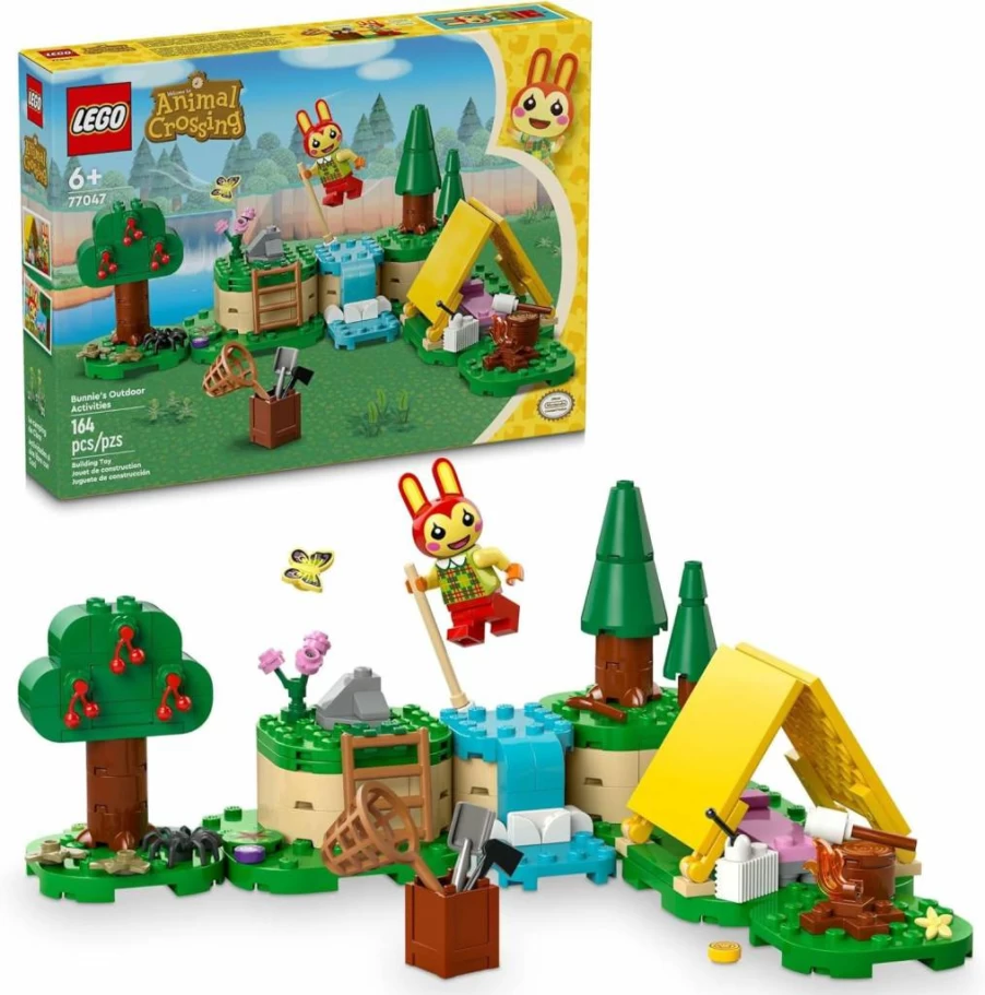 LEGO 77047 Animal Crossing Bunnie's Outdoor Activities Building Kit with Minifigures, Tent & Rabbit, Creative Toy for Kids Ages 6+