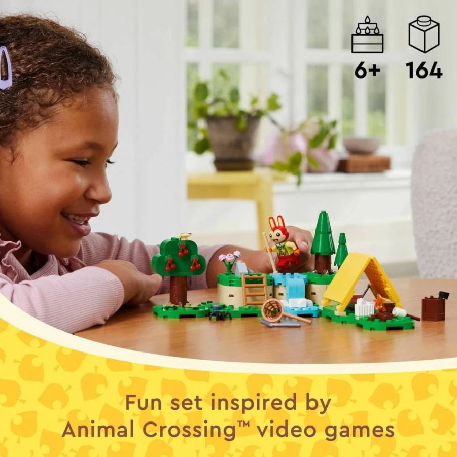 LEGO 77047 Animal Crossing Bunnie's Outdoor Activities Building Kit with Minifigures, Tent & Rabbit, Creative Toy for Kids Ages 6+