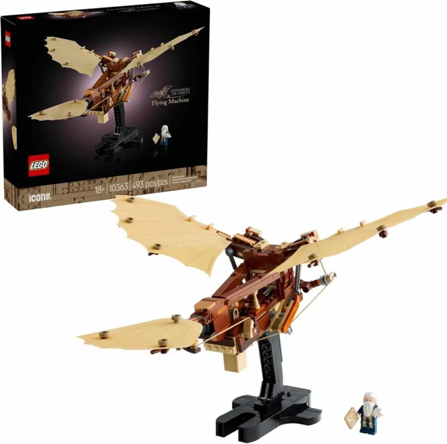 LEGO Icons Leonardo Da Vinci Flying Machine Building Set 10363 - Ornithopter DIY Kit for Adults, Home & Office Decor with Display Stand, Creative Gift for Ages 18+