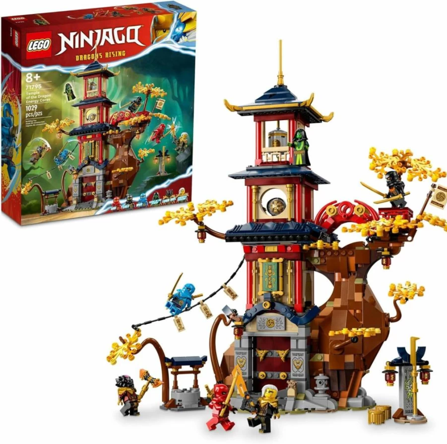LEGO Ninjago Temple of the Dragon Energy Cores 71795 Building Set with 6 Minifigures (Cole, Kai, Nya) – Ninja Playset Gift for Kids Ages 8+