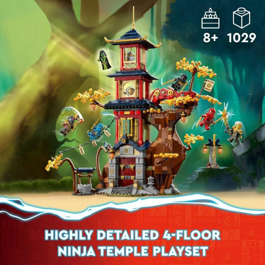 LEGO Ninjago Temple of the Dragon Energy Cores 71795 Building Set with 6 Minifigures (Cole, Kai, Nya) – Ninja Playset Gift for Kids Ages 8+