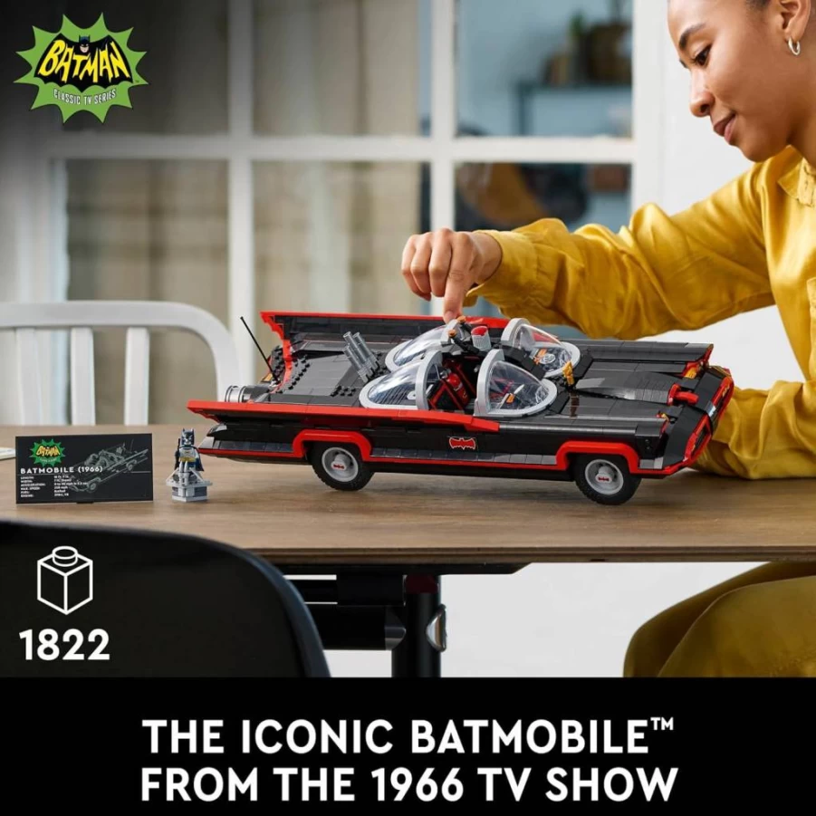 LEGO 76328 DC Batman Classic TV Series Batmobile Building Set – 1966 Inspired Collectible Model Car for Adults & Superhero Fans
