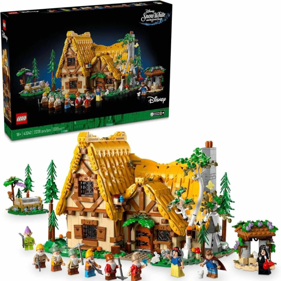 LEGO Disney Snow White and The Seven Dwarfs Cottage 43242 Building Kit for Adults with 10 Minifigures, Collectible Disney Princess Set for Fans, Creative Gift Idea