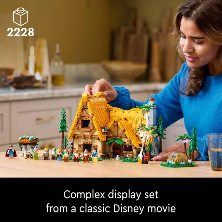 LEGO Disney Snow White and The Seven Dwarfs Cottage 43242 Building Kit for Adults with 10 Minifigures, Collectible Disney Princess Set for Fans, Creative Gift Idea