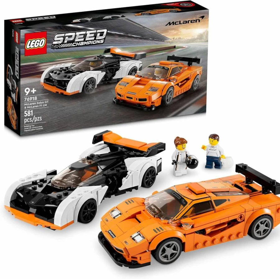 LEGO Speed Champions McLaren Solus GT & F1 LM 76918 Building Kit (2023) – Collectible Hypercar Models, Dual Race Car Set, Gift for Kids Ages 9+