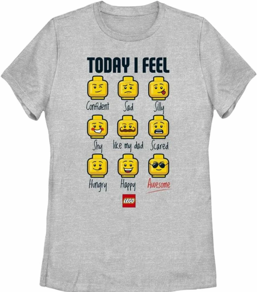 Fifth Sun Women's Lego Guy Graphic Heather Short Sleeve T-Shirt - Iconic Expressions Tee