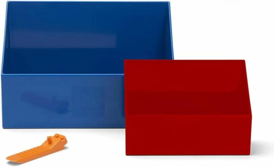 Room Copenhagen Lego Brick Scooper Set - Dual Size Scoopers & Brick Separator for Effortless Lego Cleanup, Ideal for Lego Fans (Red & Blue)
