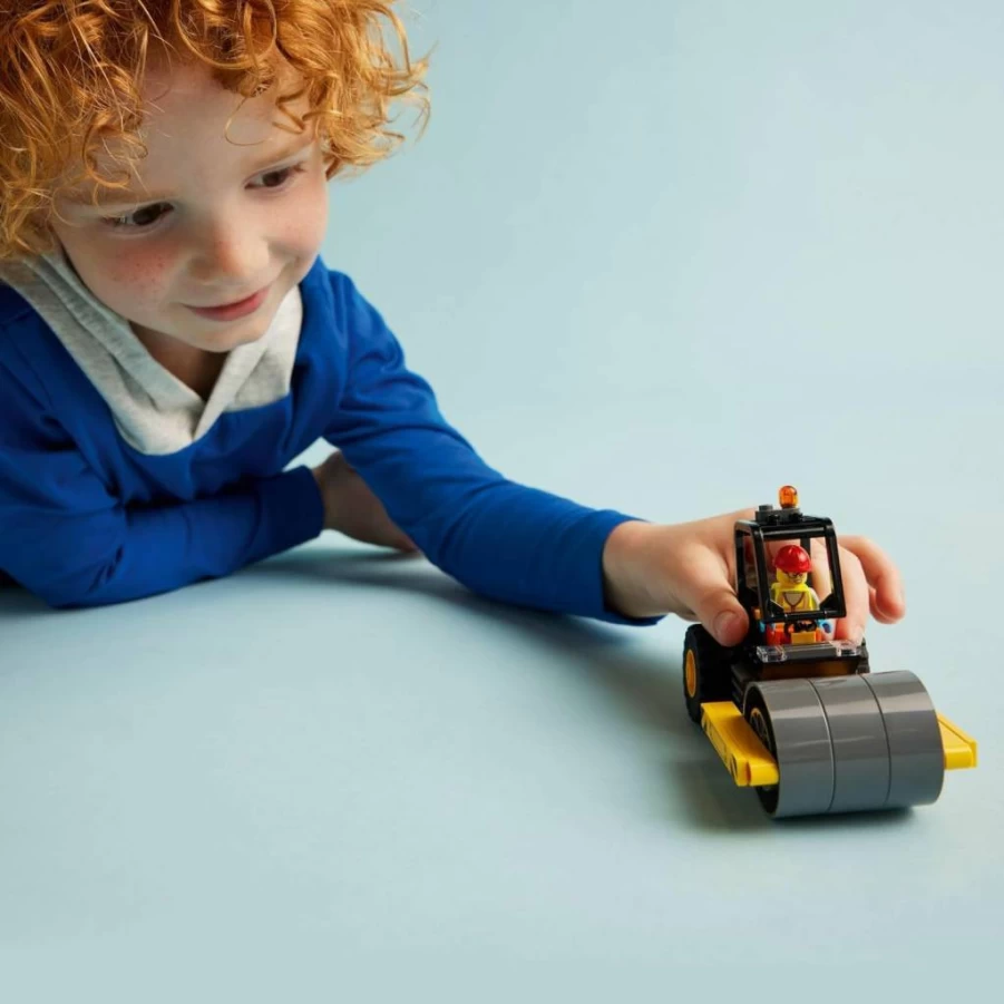 LEGO City Construction Steamroller Toy Set 60401 with Worker Minifigure, Creative Building Kit for Kids Ages 5+, Perfect Gift for Boys and Girls