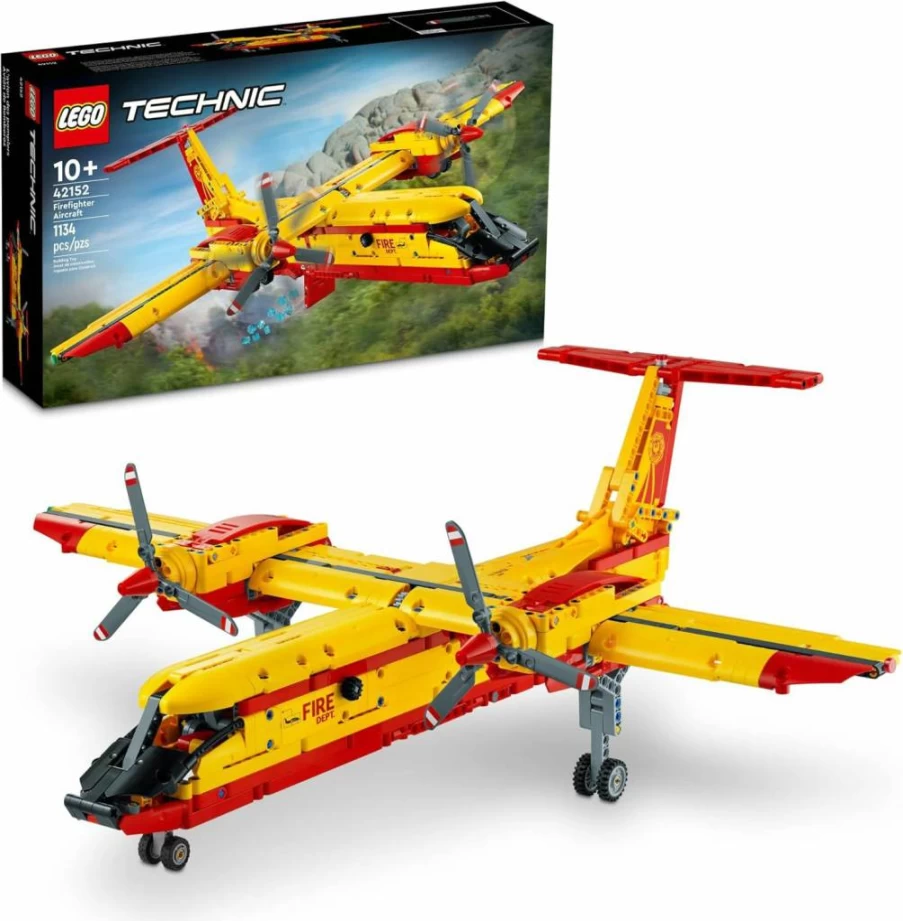 LEGO Technic Firefighter Airplane Building Set 42152, Rescue Aircraft Model with Authentic Details, STEM Toy for Kids Ages 10+, Creative Construction Gift for Boys and Girls