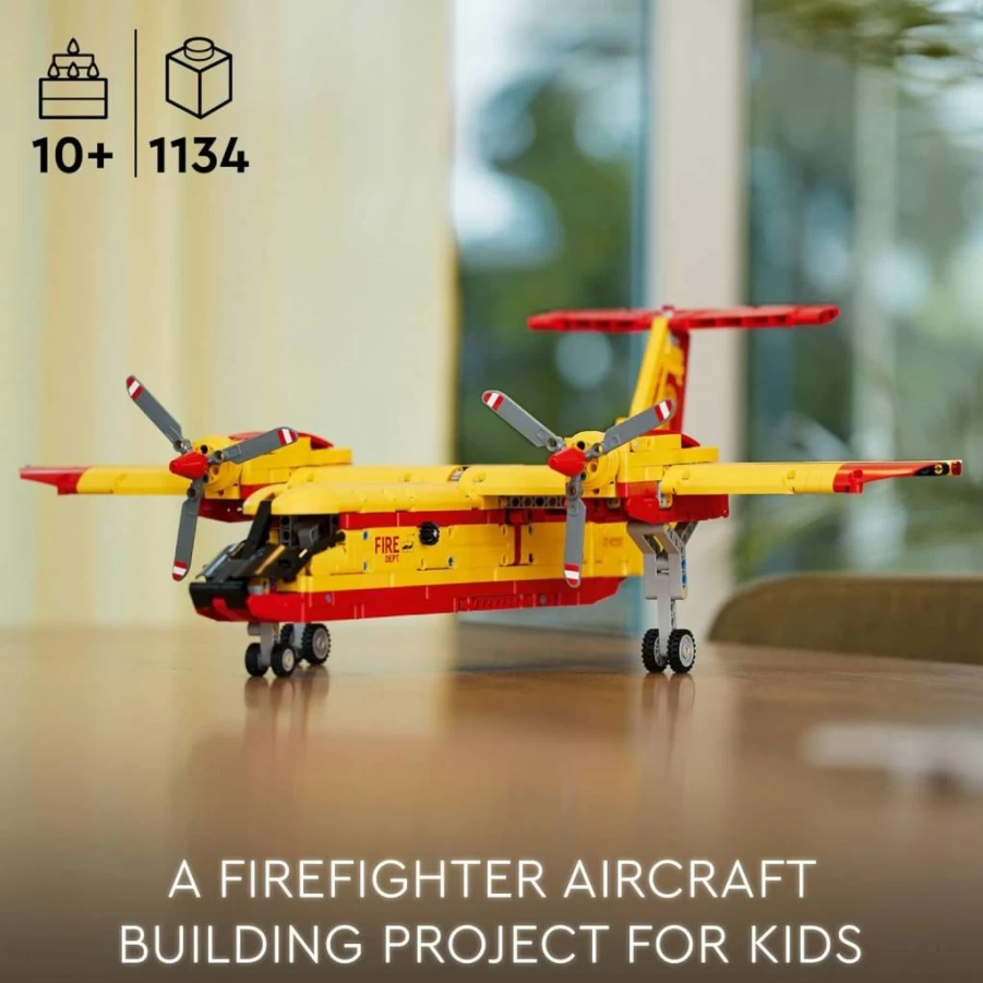 LEGO Technic Firefighter Airplane Building Set 42152, Rescue Aircraft Model with Authentic Details, STEM Toy for Kids Ages 10+, Creative Construction Gift for Boys and Girls