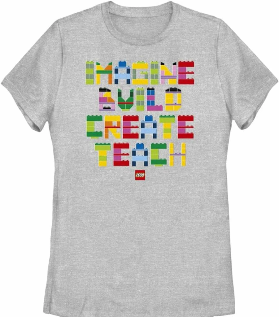 Fifth Sun Lego Building Creativity Graphic Women's Short Sleeve T-Shirt - Heather Tee for Design & Construction Enthusiasts