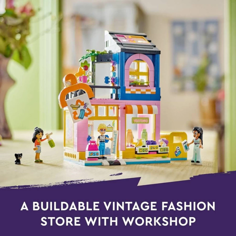 LEGO Friends Vintage Fashion Store Building Set with Mini-Doll Figures, Cat & Accessories - Creative Role-Play Gift for Kids Ages 6+ (42614)