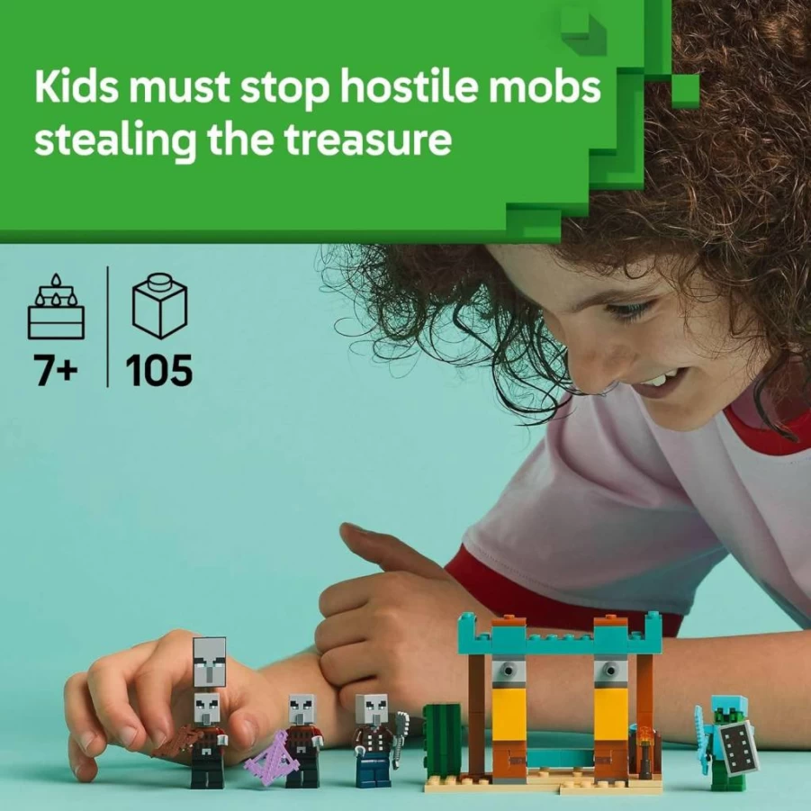 LEGO Minecraft 21267 The Illager Desert Patrol Building Set with 4 Minifigures for Kids Ages 7+ | Creative Toy Gift for Boys and Girls | Official Minecraft Playset