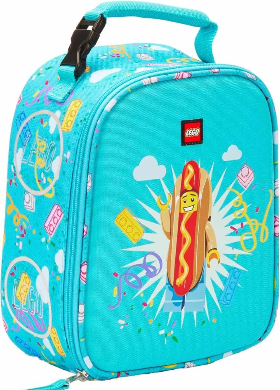 LEGO Insulated Lunch Box - Reusable Soft Lunch Bag for Kids, School, Travel - Hot Dog Guy Character Meal Tote for Boys and Girls