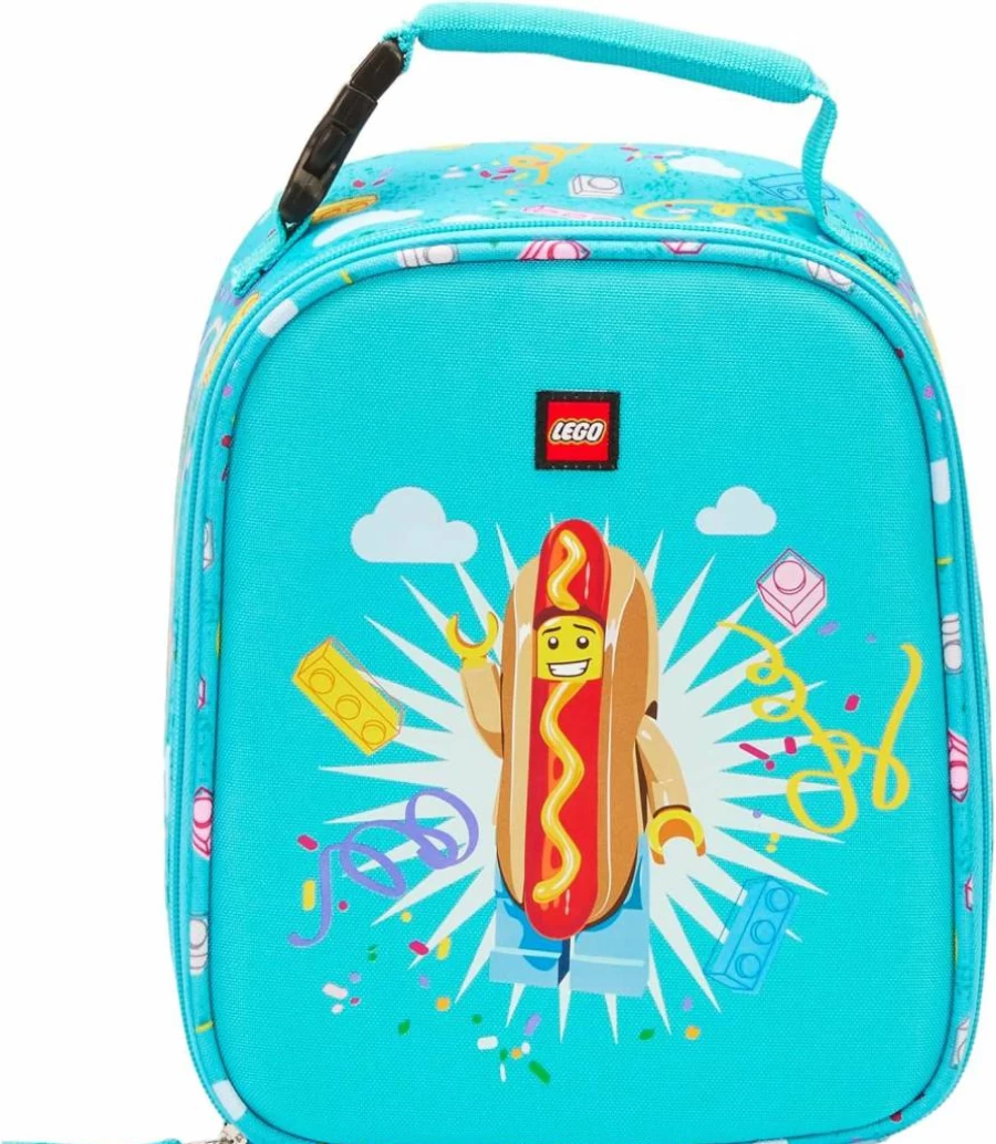 LEGO Insulated Lunch Box - Reusable Soft Lunch Bag for Kids, School, Travel - Hot Dog Guy Character Meal Tote for Boys and Girls