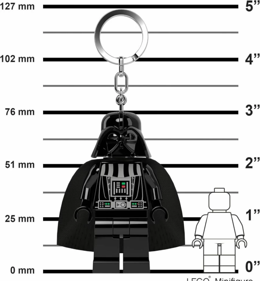 IQ LEGO Star Wars Darth Vader Keychain Light - 3 Inch LED Figure Lamp with Keyring, Cool Gift for Fans