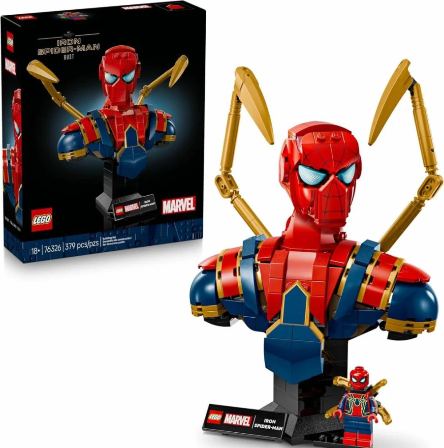 LEGO Marvel Iron Spider-Man Bust 76326 Building Kit for Adults with Minifigure – Collectible Super Hero Model Gift for Men and Women Ages 18+