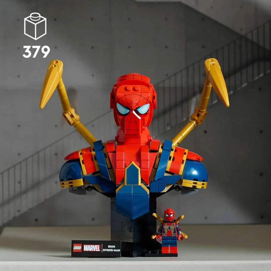 LEGO Marvel Iron Spider-Man Bust 76326 Building Kit for Adults with Minifigure – Collectible Super Hero Model Gift for Men and Women Ages 18+