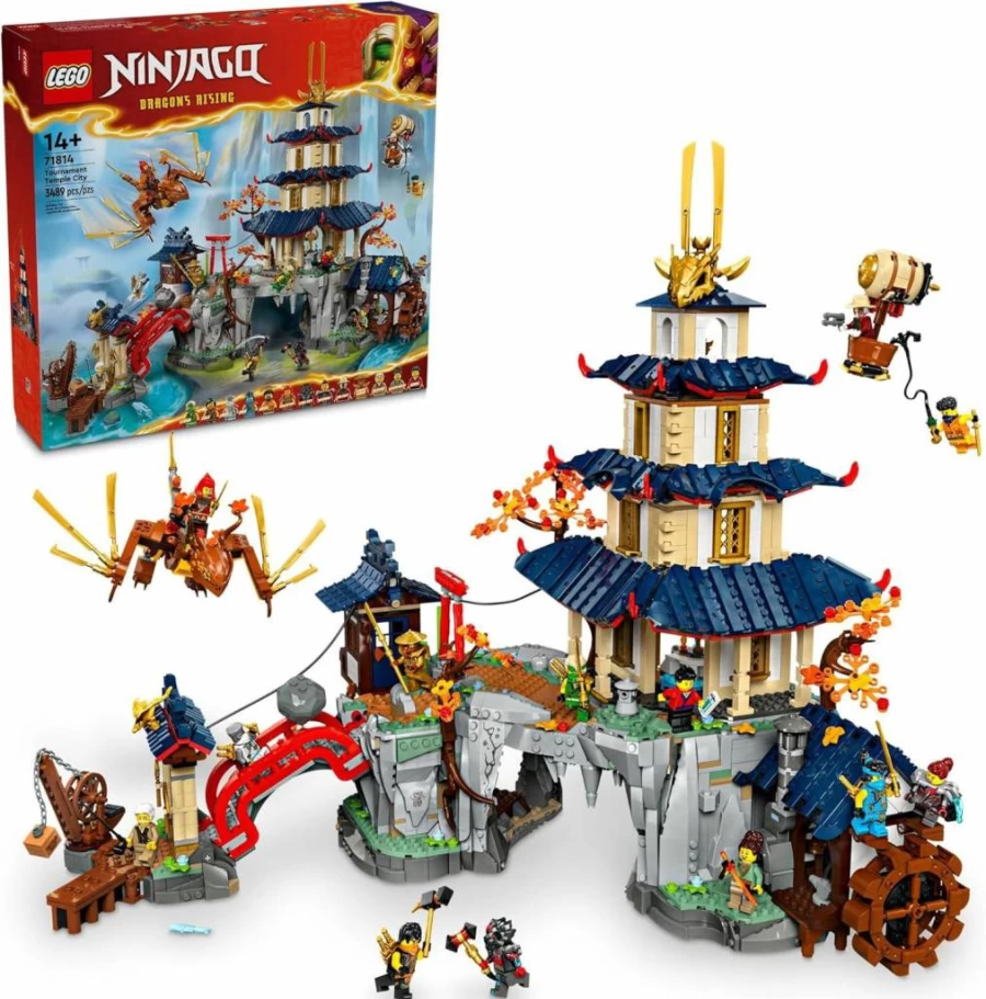 LEGO Ninjago Tournament of Elements Temple 71814 Building Set for Teens, Dragon Rising Model Kit, 14+ Construction Toy for Boys & Girls, Ninja Themed Collectible