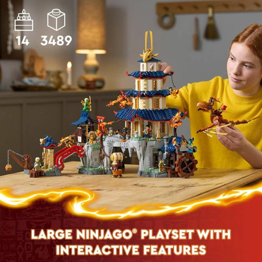 LEGO Ninjago Tournament of Elements Temple 71814 Building Set for Teens, Dragon Rising Model Kit, 14+ Construction Toy for Boys & Girls, Ninja Themed Collectible