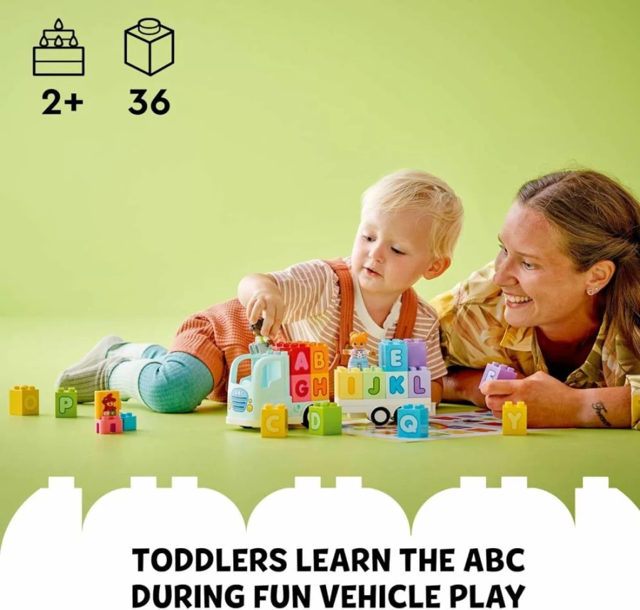 LEGO DUPLO Alphabet Truck Toy for Toddlers Ages 2+ - Educational Preschool Learning Blocks for Boys & Girls - Best Birthday Gift Idea 10421