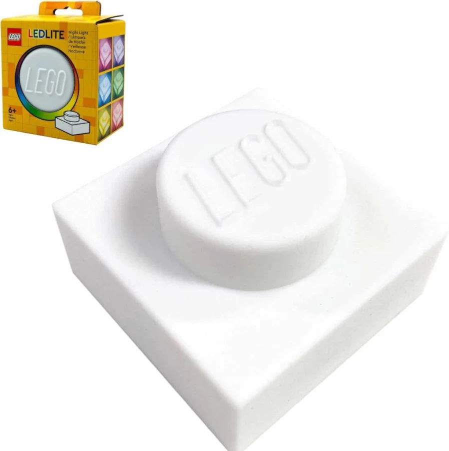 IQ LEGO 1x1 Plate Night Light - Soft Silicone Color Changing Lamp for Kids & Adults, Cozy White LED Ambiance Light for Bedroom, Desk & Home Decor