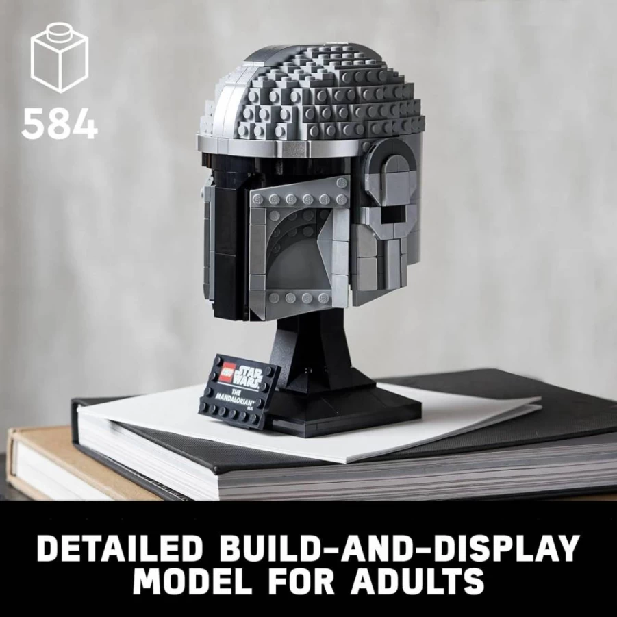 LEGO Star Wars The Mandalorian Helmet 75328 Building Kit for Adults – Collectible Display Model, Creative Gift for Fans, Men & Women