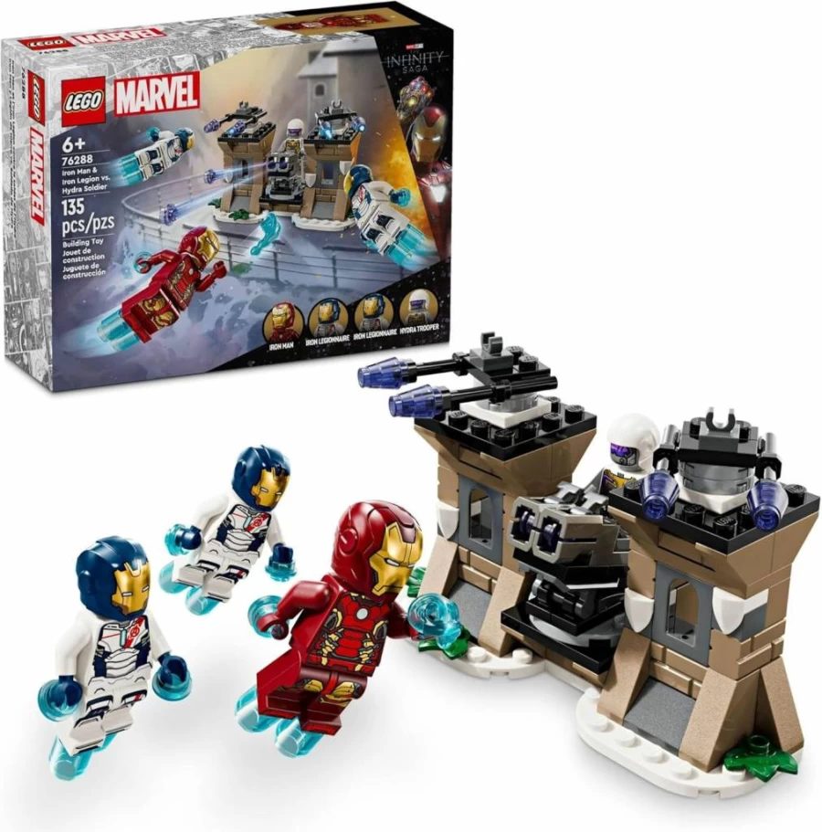 LEGO Marvel Avengers 76288 Iron Man & Iron Legion vs. Hydra Building Set with 4 Minifigures, Super Hero Toy Gift for Kids Ages 6+