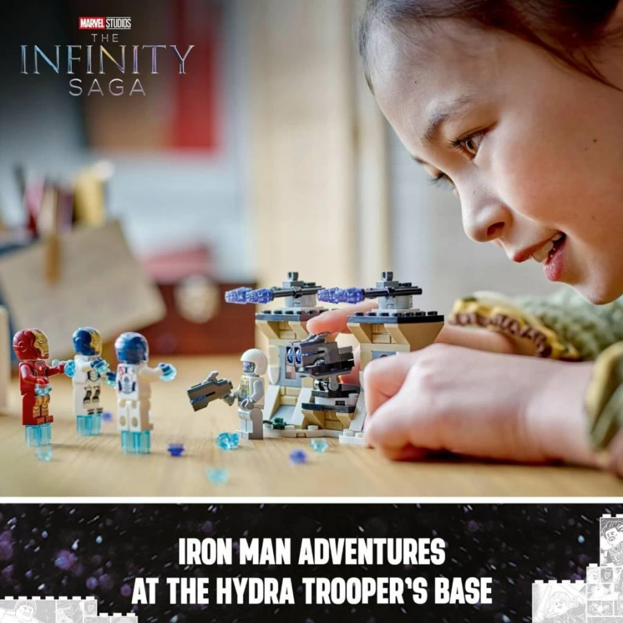 LEGO Marvel Avengers 76288 Iron Man & Iron Legion vs. Hydra Building Set with 4 Minifigures, Super Hero Toy Gift for Kids Ages 6+