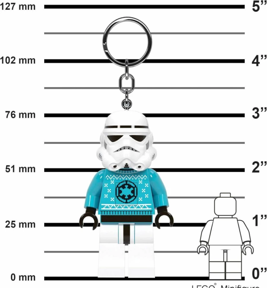 IQ Stormtrooper Holiday Key Light - 3" Lego Star Wars LED Desk Lamp with Ugly Sweater Design - Ke174H