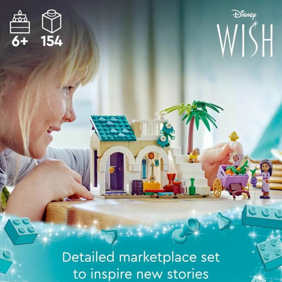 LEGO Disney Wish Asha Building Set 43223 | City of Rosas Model Kit for Creative Play | Ages 6+ Kids Gift | Inspired by Disney Movie Adventure