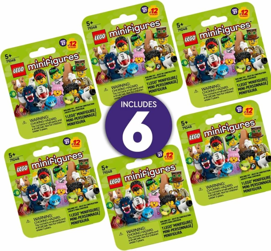 LEGO Minifigures Series 27 Mystery Pack (6 Figures) - Blind Bag Collectible Toys for Kids Ages 5+ - 12 Possible Characters - Birthday Gift Idea - Set 66795