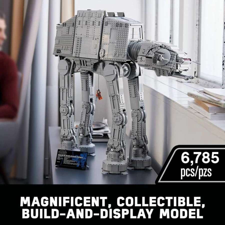 LEGO Star Wars AT-AT Walker 75313 Ultimate Collector Set for Adults with 9 Minifigures - General Veers, Luke Skywalker, Snowtroopers & AT-AT Drivers, Buildable Display Model
