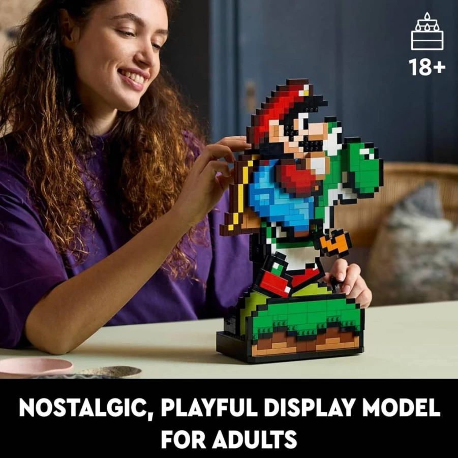 LEGO Super Mario 71438 Mario & Yoshi Building Kit for Adults - Nintendo Collector's Set, DIY 3D Puzzle for Home Office Display, Father's Day Gift Idea for Gamers