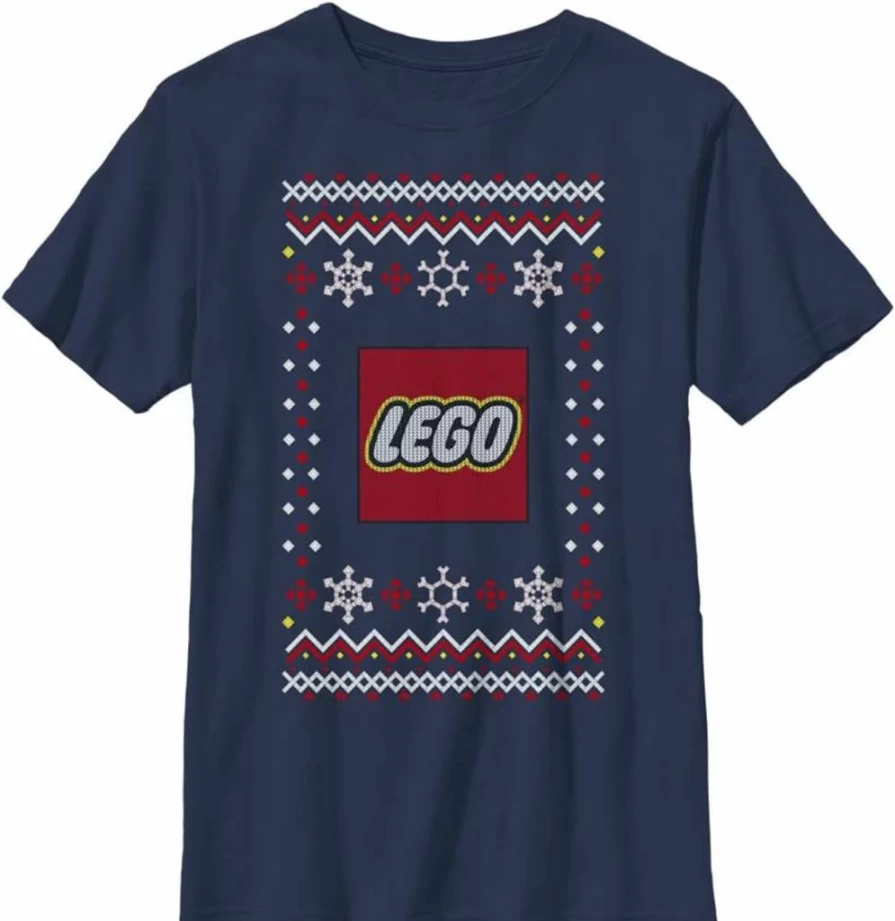 Fifth Sun Boys' Lego Ugly Sweater Short Sleeve T-Shirt - Kids Iconic Graphic Tee