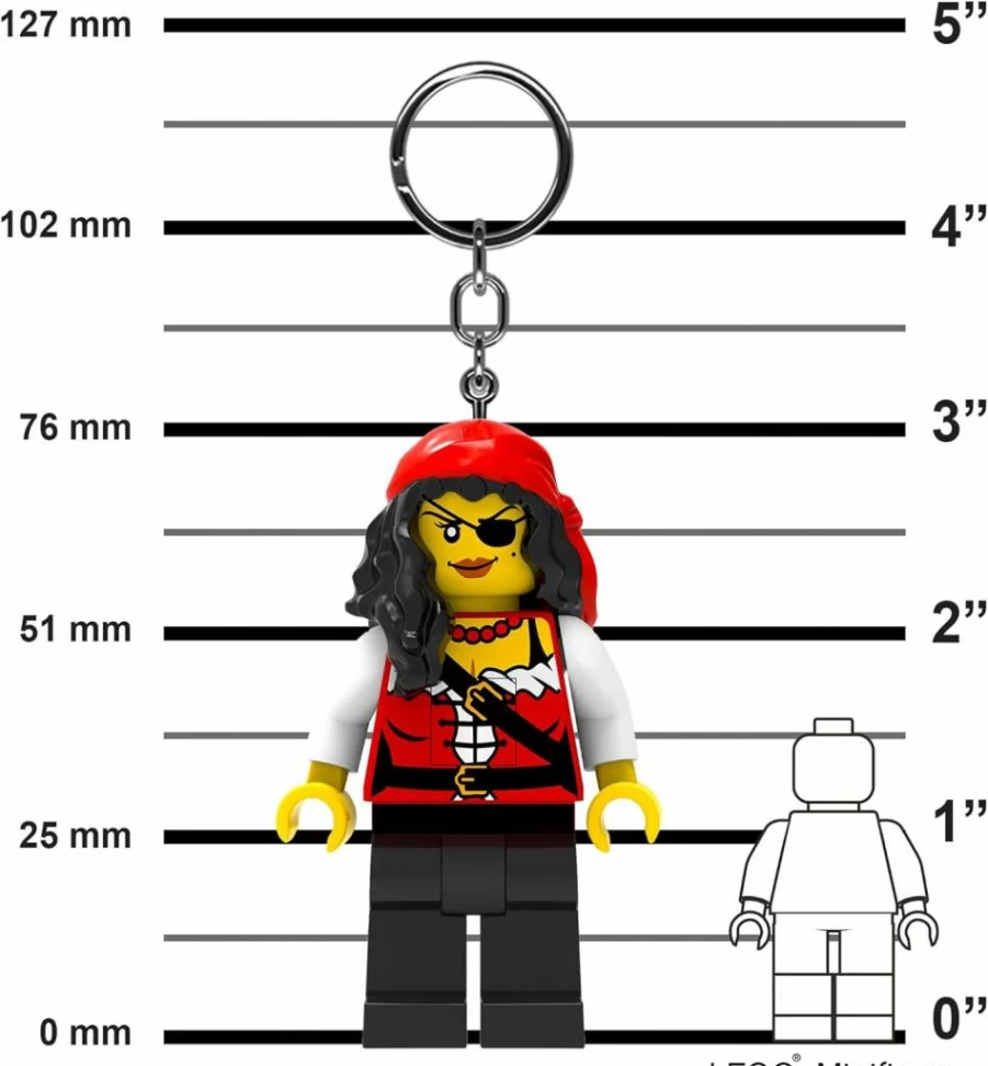 IQ 3 Inch Tall Lego Pirate Princess Minifigure Keychain with Light - Ke193H