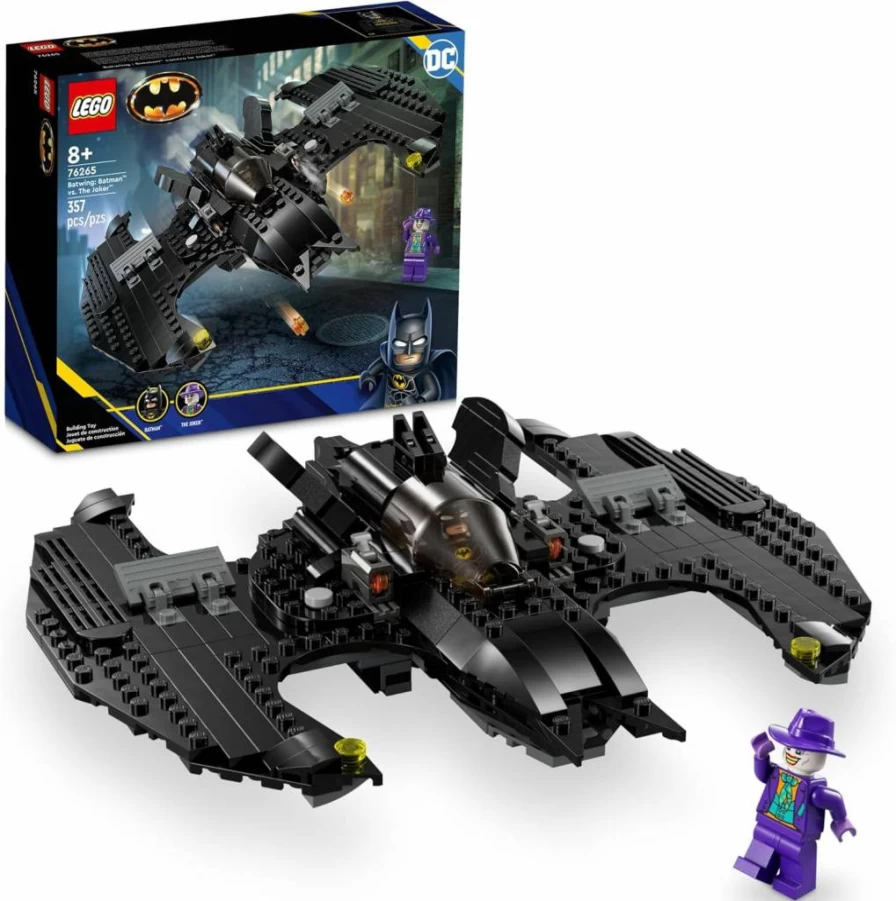 LEGO DC Super Heroes Batwing 76265 Building Set with Batman & Joker Minifigures, 1989 Batman Movie Collectible Toy, Creative Gift for Kids Ages 8+
