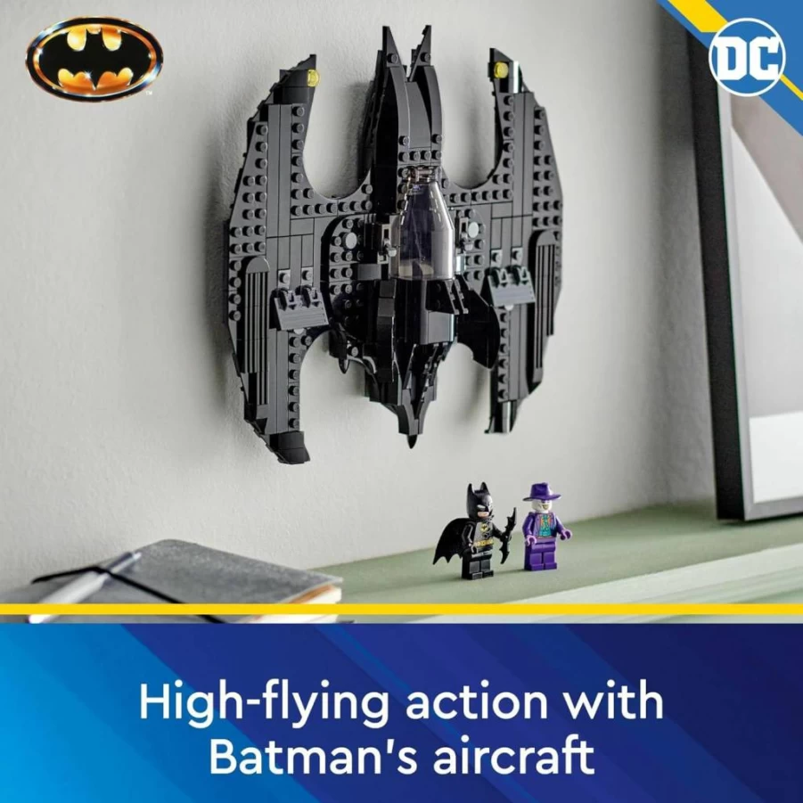 LEGO DC Super Heroes Batwing 76265 Building Set with Batman & Joker Minifigures, 1989 Batman Movie Collectible Toy, Creative Gift for Kids Ages 8+
