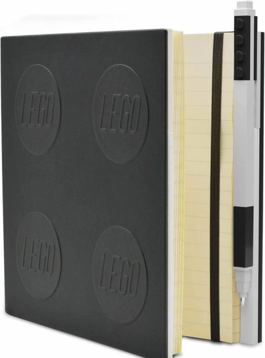 IQ LEGO-Themed Locking Notebook with Gel Pen - 352 Pages, Black, 158mm x 22mm x 158mm - Office & School Supplies