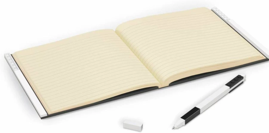 IQ LEGO-Themed Locking Notebook with Gel Pen - 352 Pages, Black, 158mm x 22mm x 158mm - Office & School Supplies