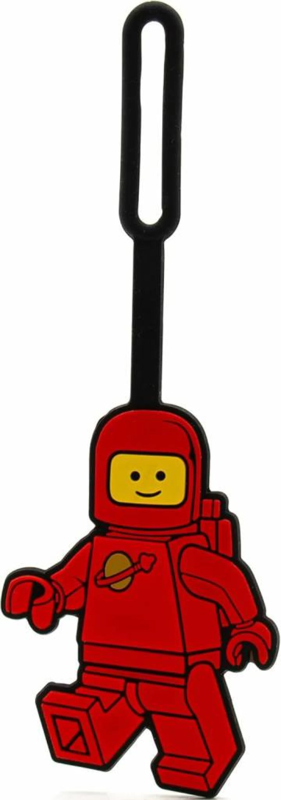 IQ Red Spaceman Silicone Bag Tag - Durable Lego-Inspired Keychain for Kids & Collectors