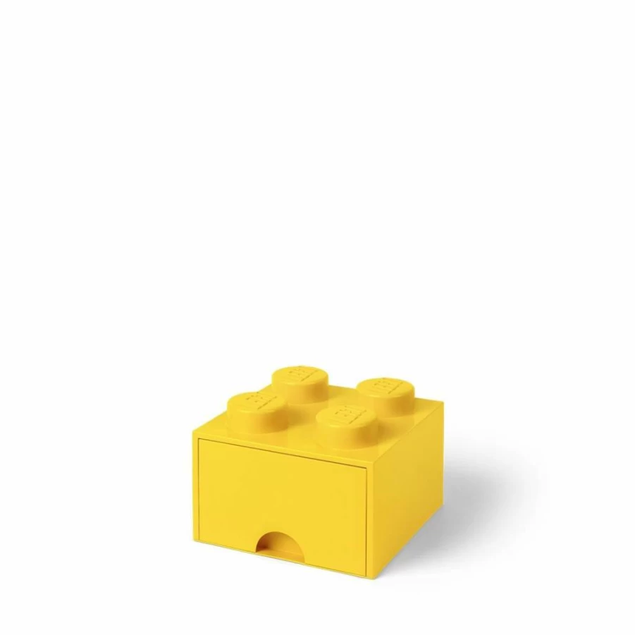 Room Copenhagen LEGO Brick Drawer Storage Box with 4 Knobs, Stackable Design, Black Organizer for Toys