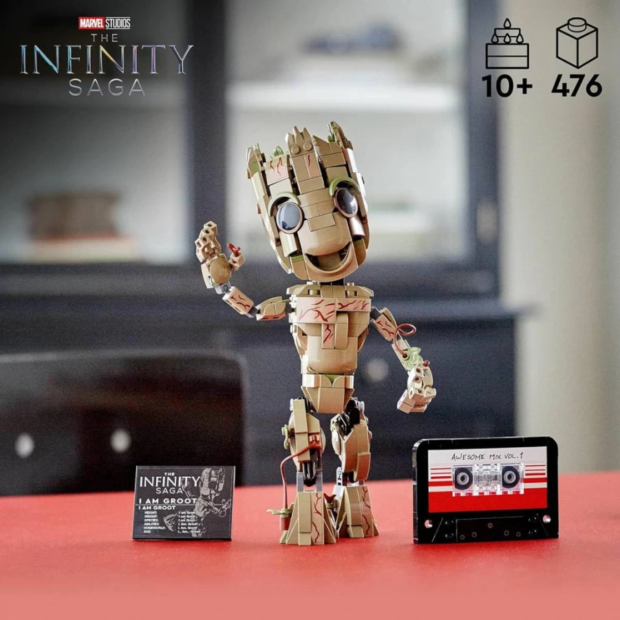 LEGO Marvel Guardians of the Galaxy I Am Groot 76217 Building Kit - Collectible Baby Groot Action Figure Model Set for Kids Ages 10+, Avengers Gift Idea