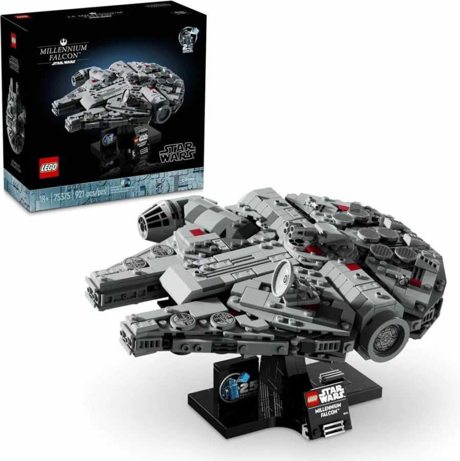 LEGO Star Wars Millennium Falcon 75375 Building Set for Adults - 25th Anniversary Collectible Model with Display Stand, DIY Construction Kit, Ideal Gift for Men & Women Ages 18+