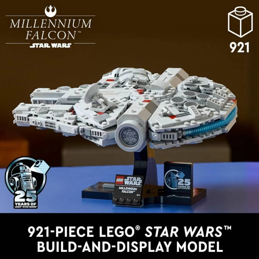 LEGO Star Wars Millennium Falcon 75375 Building Set for Adults - 25th Anniversary Collectible Model with Display Stand, DIY Construction Kit, Ideal Gift for Men & Women Ages 18+